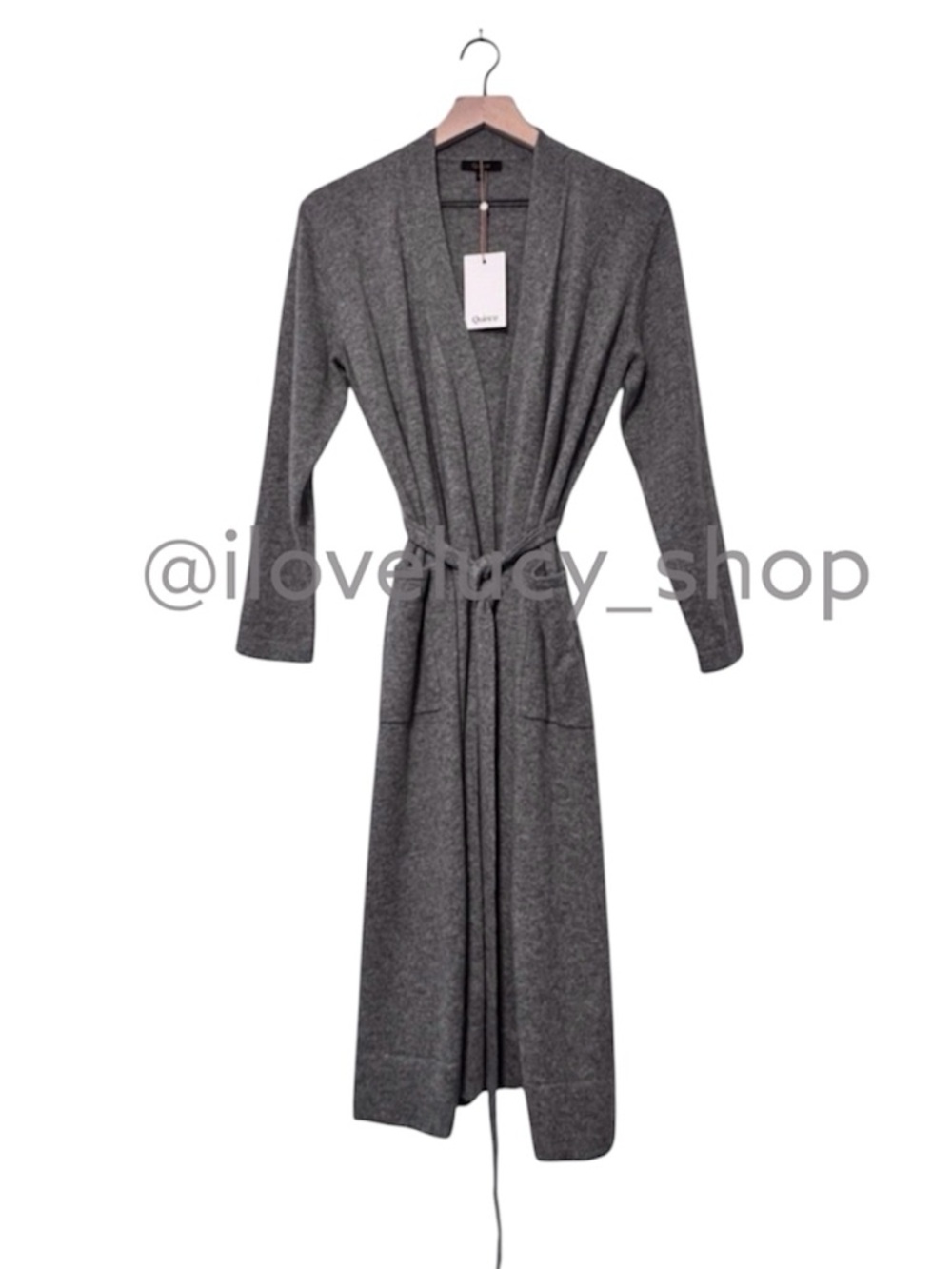 Quince Mongolian Cashmere Robe Grey Medium NWT Lounge Cardigan -SOLD OUT